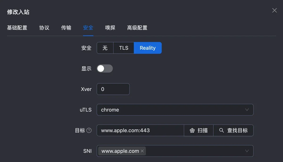 入站安全页:目标 www.apple.com:443,SNI www.apple.com