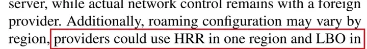 论文原文:providers could use HRR in one region and LBO in another