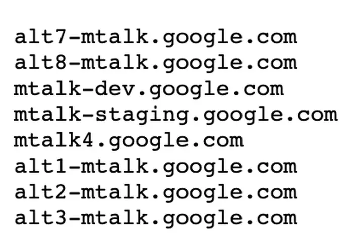 MetaCubeX/meta-rules-dat 的 geosite googlefcm 规则集：alt1 到 alt8-mtalk.google.com、mtalk.google.com、mtalk4、mtalk-dev、mtalk-staging