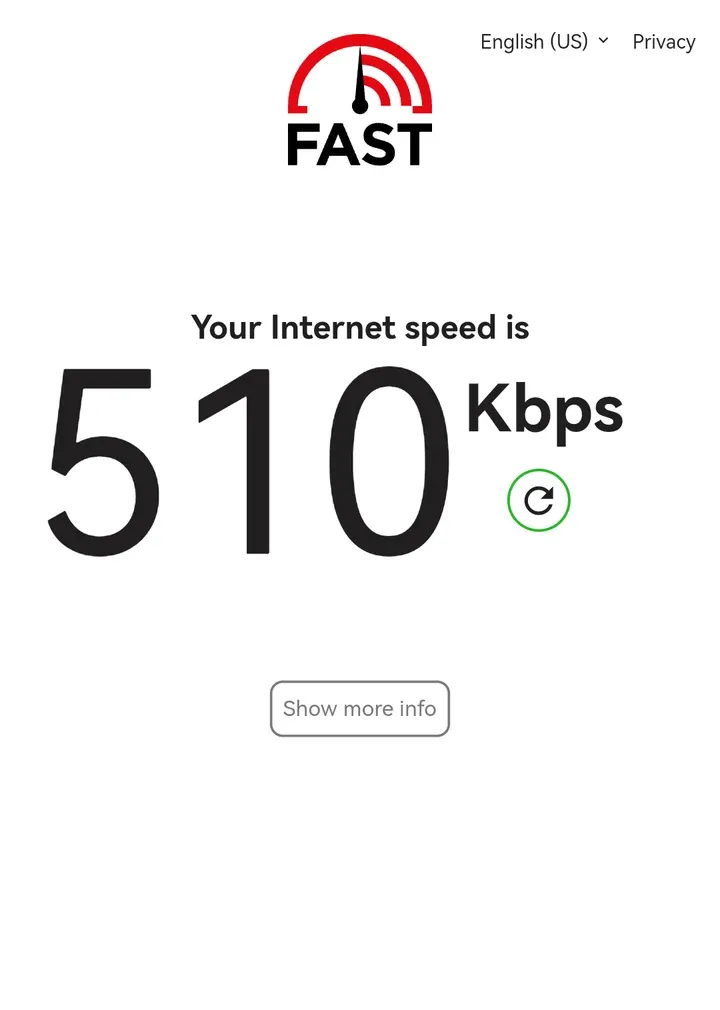 安卓小牛 VPN 法国免费节点 Fast.com 测速截图